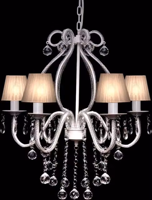 Berkfield Home White and Chrome Crystal Chandelier