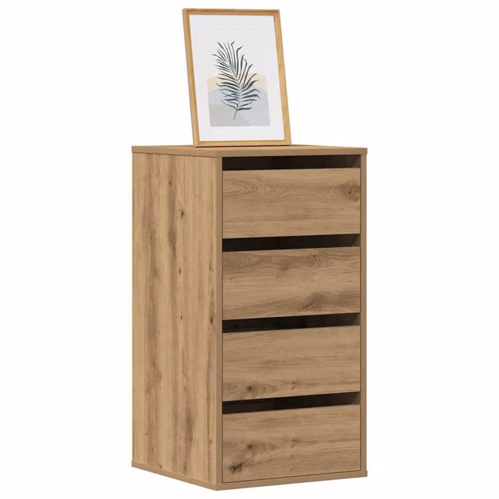 Berkfield Home Classic Corner Chest of Drawers in Artisan Oak, Brown, W/D/H: 40 x 41 x 76 cm – 1