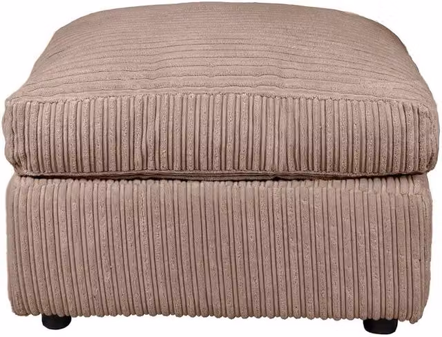 LUXURY LIFE Amalfi Jumbo Cord Fabric Footstool in Brown, W/D/H: 60 x 60 x 65 cm