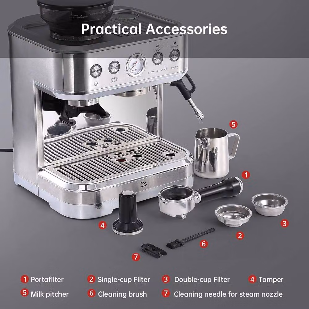 London Boutique Silver Bean to Cup Coffee Machine with Grinder and Milk Frother – 2
