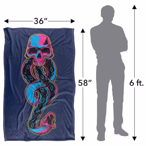 Warner Bros. Harry Potter Death Eaters Dark Mark Super Soft Fleece Throw Blanket, Multicolour, W: 91.44 cm, L: 147 cm – 4