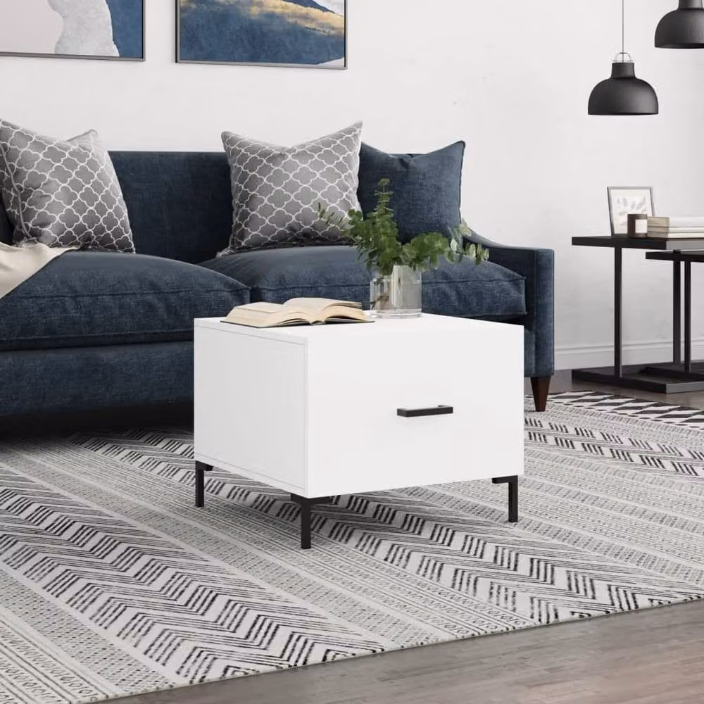 Berkfield Home Modern White Square Coffee Table W/D/H: 50 x 50 x 40 cm – 1