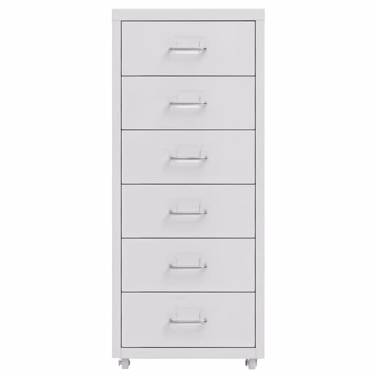 Berkfield Home Mobile Metal File Cabinet in Grey, W/D/H: 28 x 41 x 69 cm
