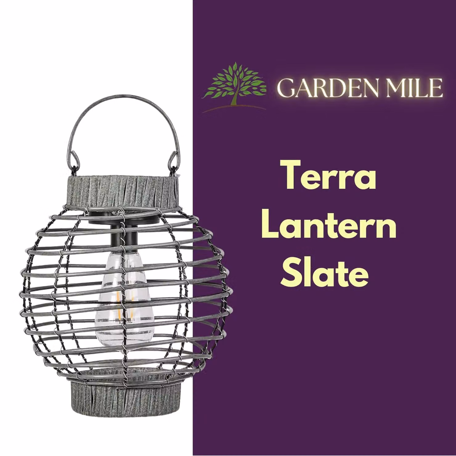 Marco Paul Grey Rattan Round Solar Powered Lantern, Diameter: 23.5 cm – 3