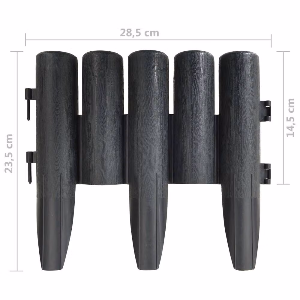 Berkfield Home Lawn Edging, 36 Pieces, Anthracite Dark Grey, 10 m – 2