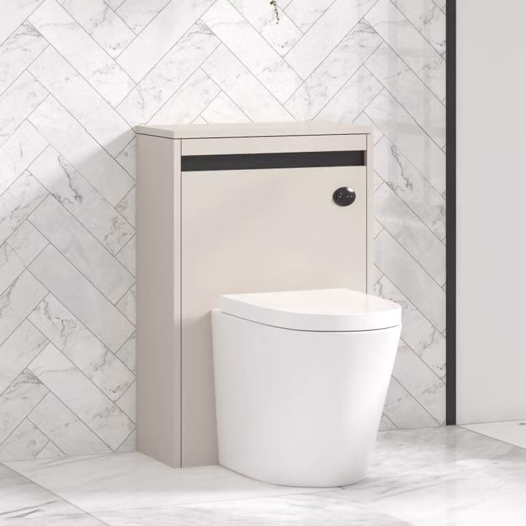 Royal Bathrooms Orion 540mm Warm Taupe BTW WC Toilet Unit with Black Accent Trim