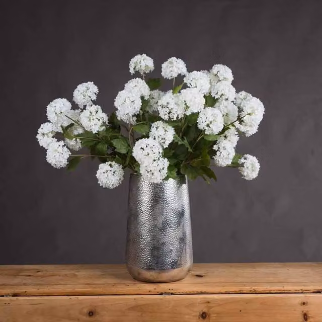 Lemon Pavilion Viburnum Opulus Artificial Flower in White and Green, W18 x D18 x H75 cm – 1