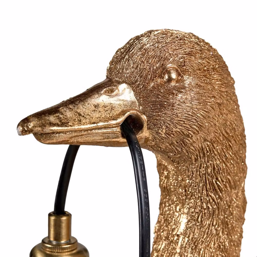 Wyld and Coco Gold Duck Table Lamp in Hand-Painted Polyresin and Metal – 4
