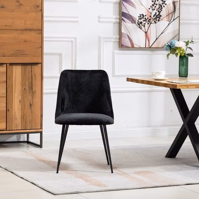 Artemis Home Morandi Velvet Dining Chairs, Set of 2, Black