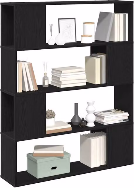Berkfield Home Black Oak TV Cabinet in Engineered Wood W/D/H: 100 x 24 x 124 cm