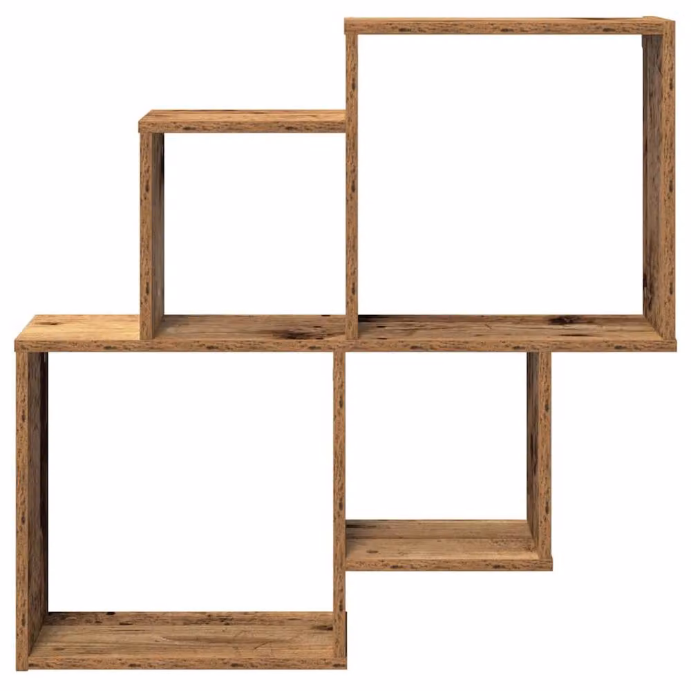 Berkfield Home Wall Mounted Old Wood Shelf in Brown, W: 80 cm, D: 15 cm, H: 78.5 cm – 3