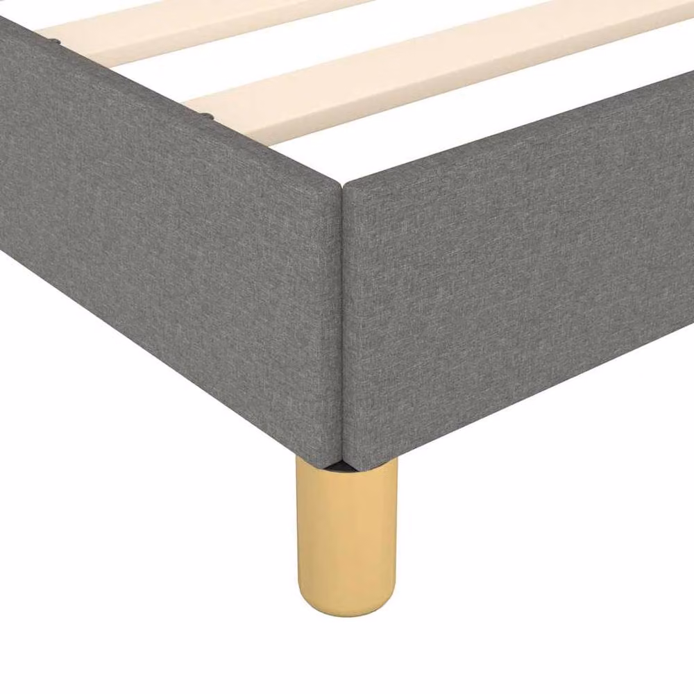 Berkfield Home Upholstered Single Bed Frame with Headboard in Dark Grey, W/D/H: 90 x 190 cm – 3