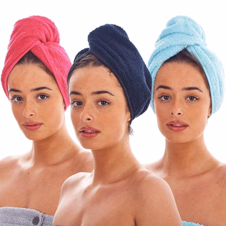 Keanu Multicolour Cotton Terrycloth Turban Towel Pack of 3