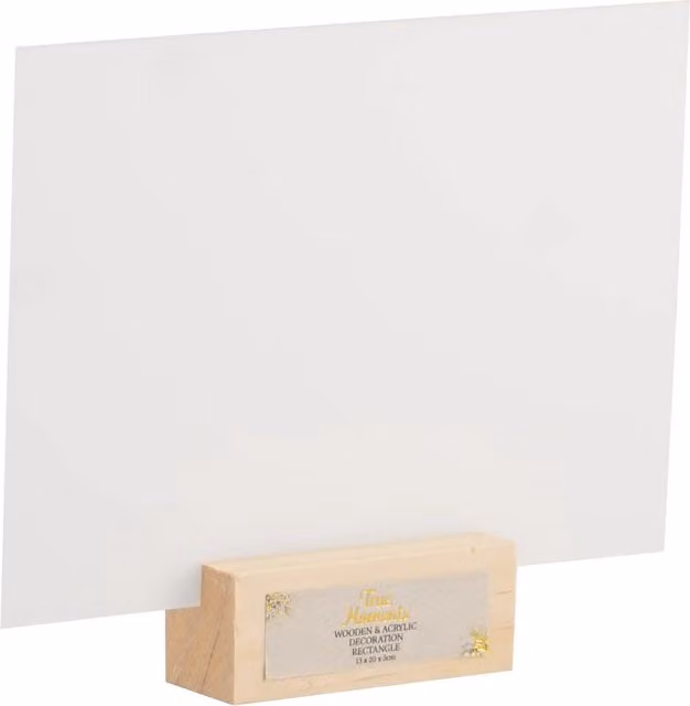 True Moments Rectangular Wooden and Transparent Acrylic Tabletop Decoration
