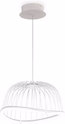 Netlighting Celeste Caged Ceiling Pendant in White, 41 cm Diameter, 20W LED, 3000K Warm White, 1400lm