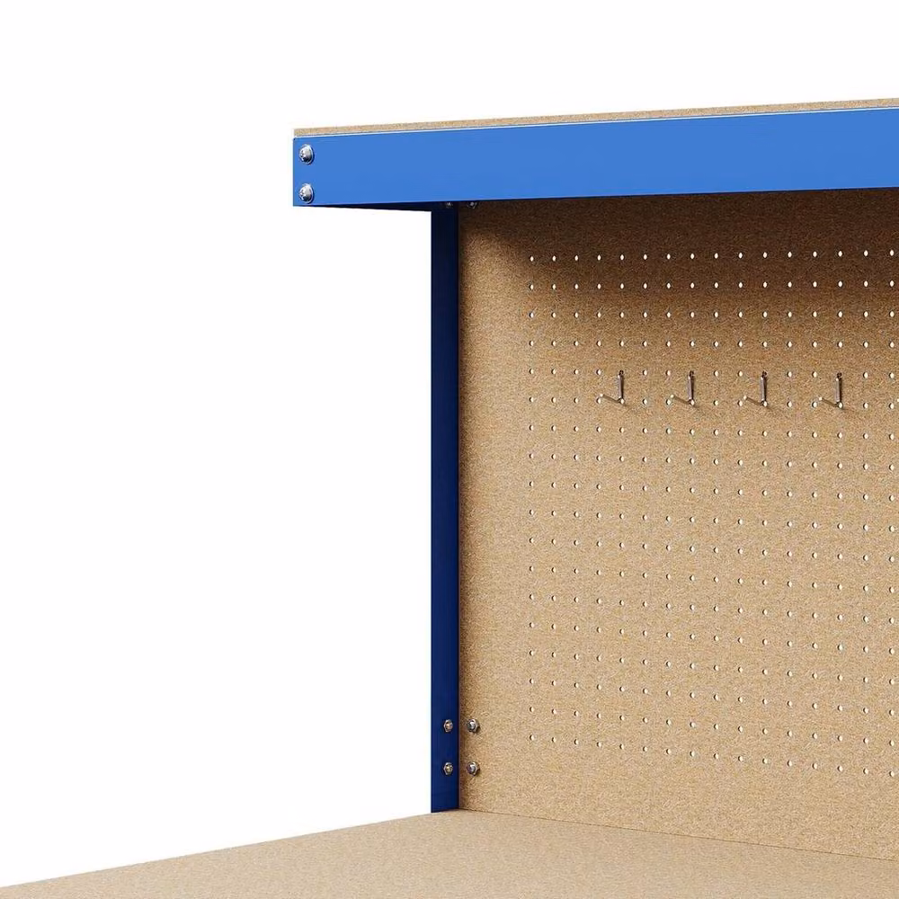 Hinsinc Blue and Black Steel Workbench with Pegboard for Garage and DIY, W/D/H: 1000 x 52 x 52 cm – 3