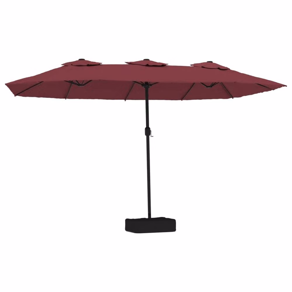 Berkfield Home Double-Head Cantilever Parasol in Bordeaux Red, W: 449 cm, H: 245 cm – 2