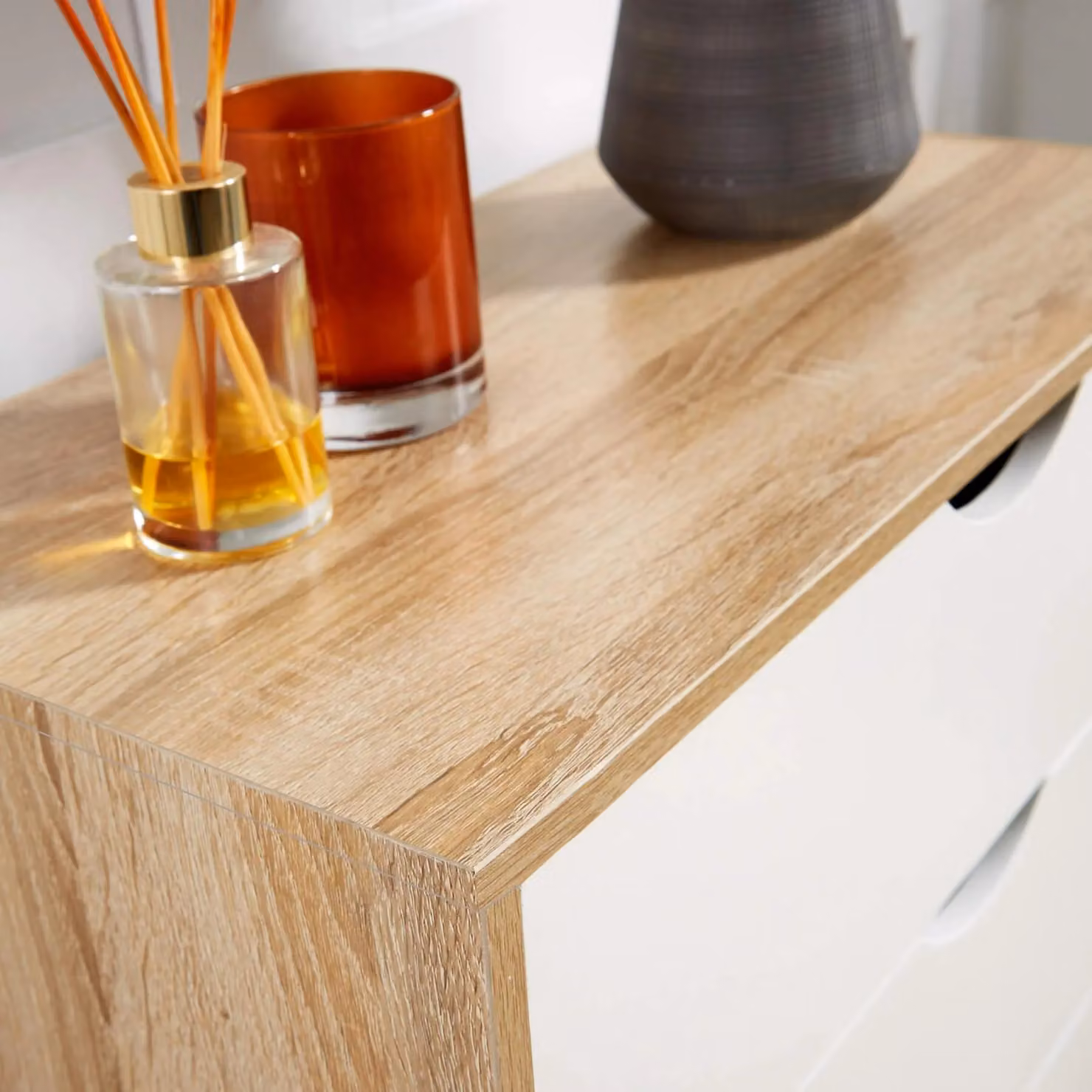 Home Source Boden Sideboard Chest and TV Stand in Light Oak and White – 2