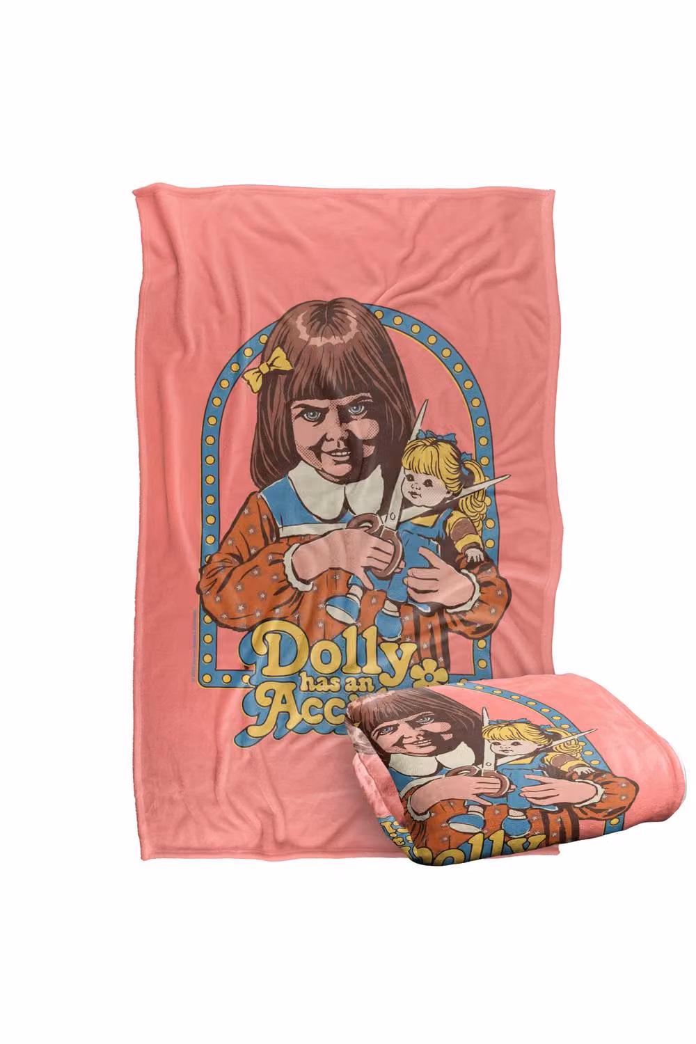 Steven Rhodes Dolly Has An Accident Super Soft Fleece Throw Blanket, Multicolour and Pink, W/D/H: 91 x 147 cm – 2