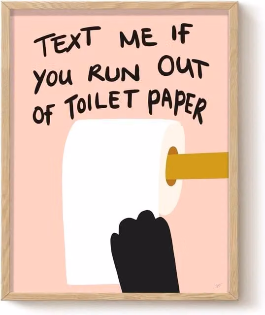 The Paper Tail Multicolour Toilet Paper Print Illustration, W: 21.0 cm, H: 29.7 cm
