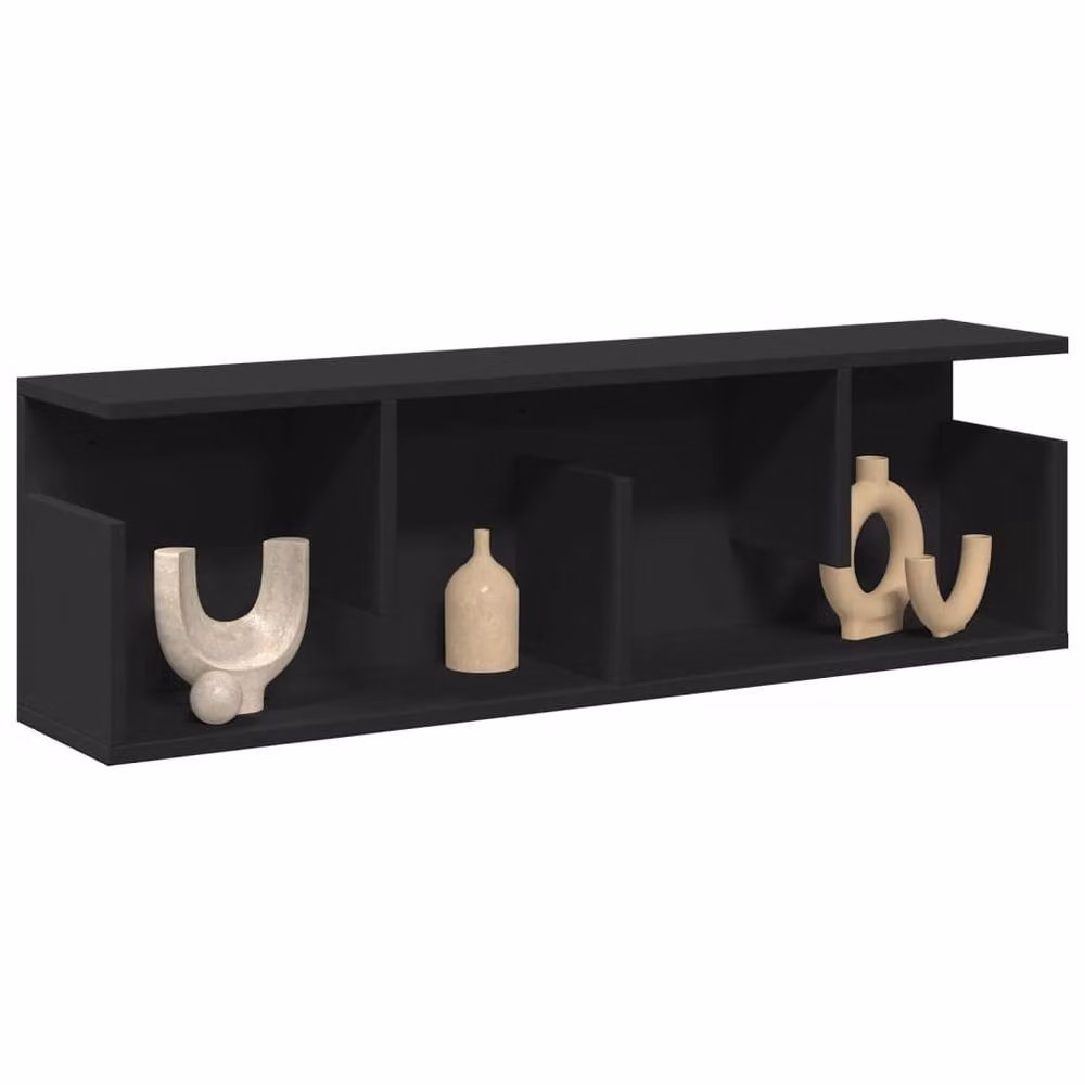 Berkfield Home Modern Wall Cabinet in Black MDF, W/D/H: 100 x 20 x 30 cm – 2