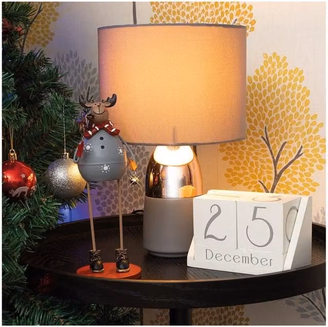 Netagon Home Grey Metal Christmas Reindeer Tabletop Ornament Decoration