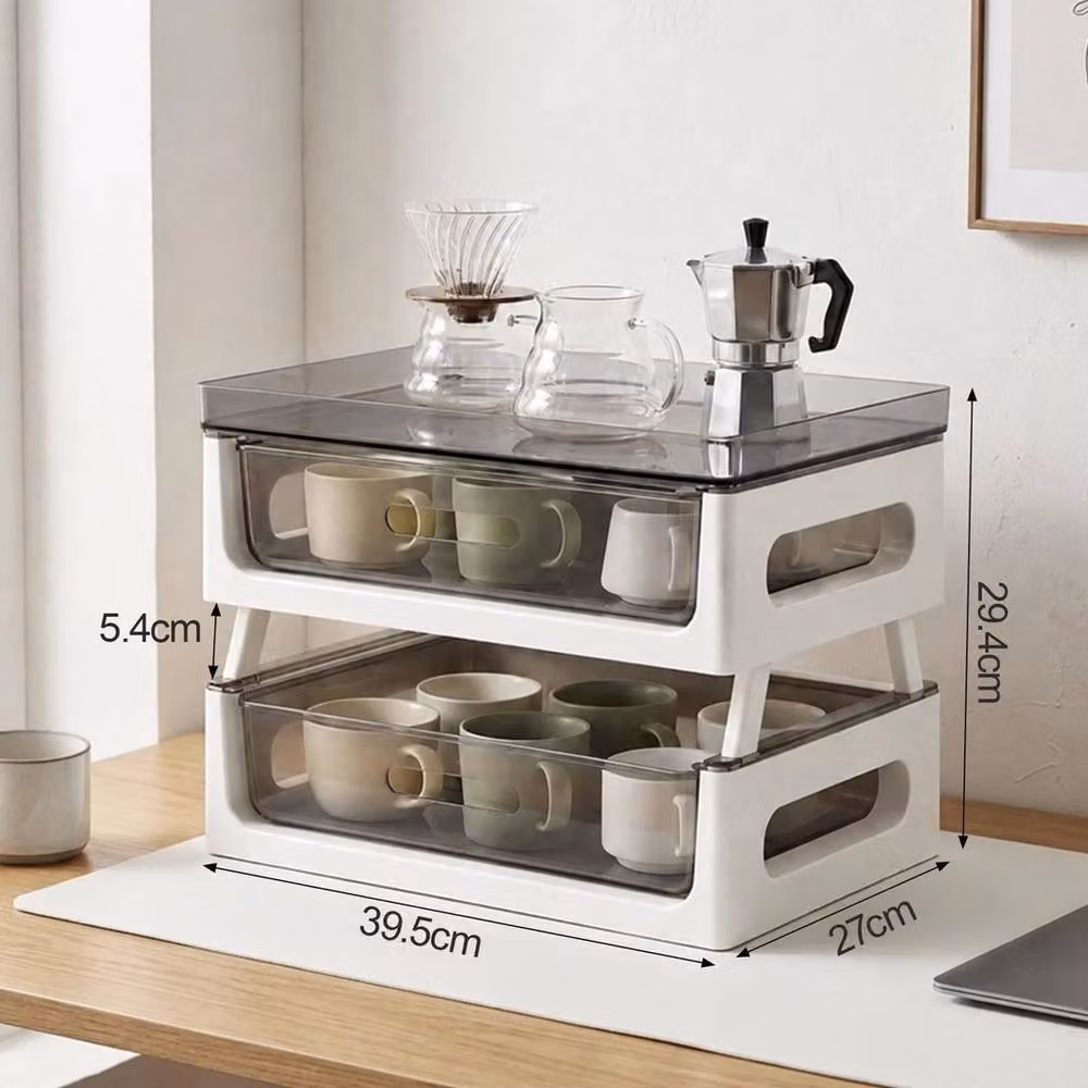KORVIXA Coffee Station Organiser with Compartments, White – 2