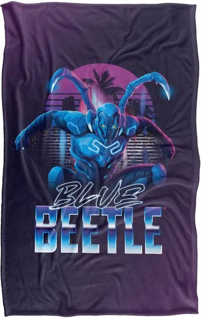 Warner Bros. Blue Beetle 2023 City Protector Silky Touch Super Soft Fleece Throw Blanket, Blue and Multicolour, W: 91 cm, D: 147 cm – 6