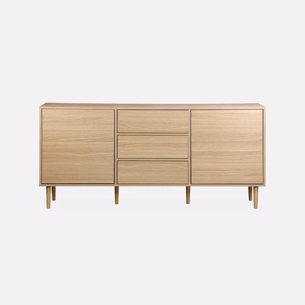 sweeek Modern Wooden-effect Sideboard in Light Brown, W/D/H: 160 x 40 x 74 cm – 2