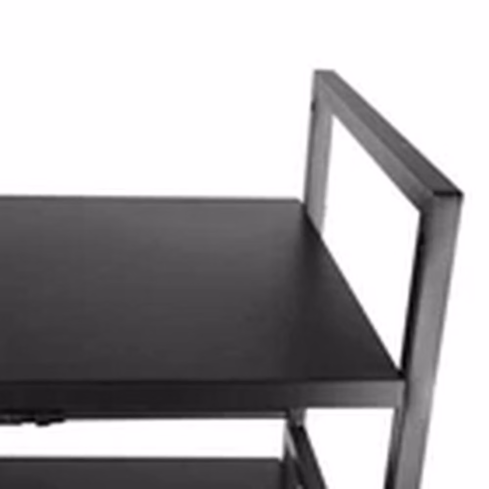 Kelvenix Black Microwave Oven Rack Stand and Corner Kitchen Storage Shelf with Adjustable Shelves, H 78.0 x W 36.0 x D 15.0 cm – 3