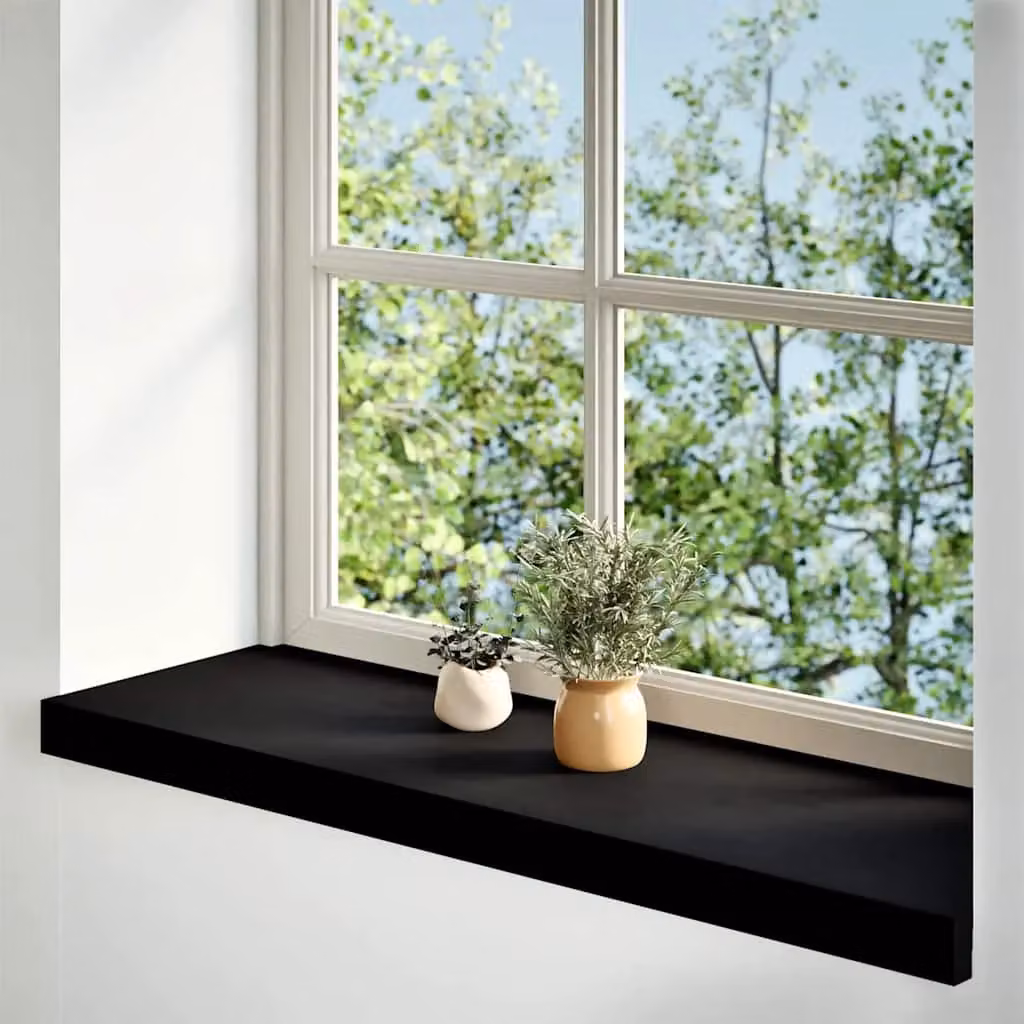 Berkfield Home Solid Oak Wood Window Sills, 2 Pack, Dark Brown, W: 70 cm, D: 25 cm, H: 2 cm – 2