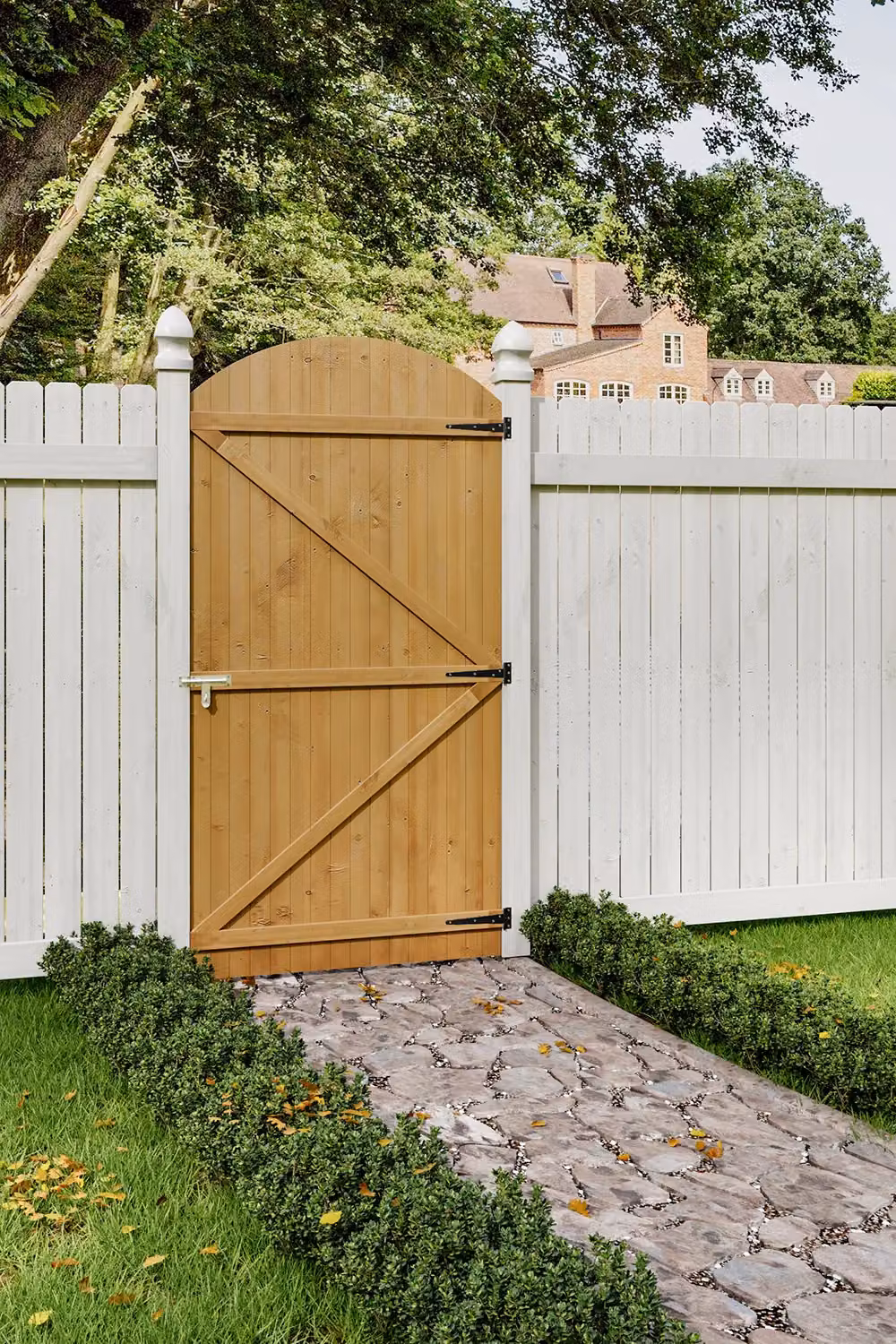 Living and Home Brown Wooden Swing Garden Gate, W: 105 cm, H: 210 cm – 2