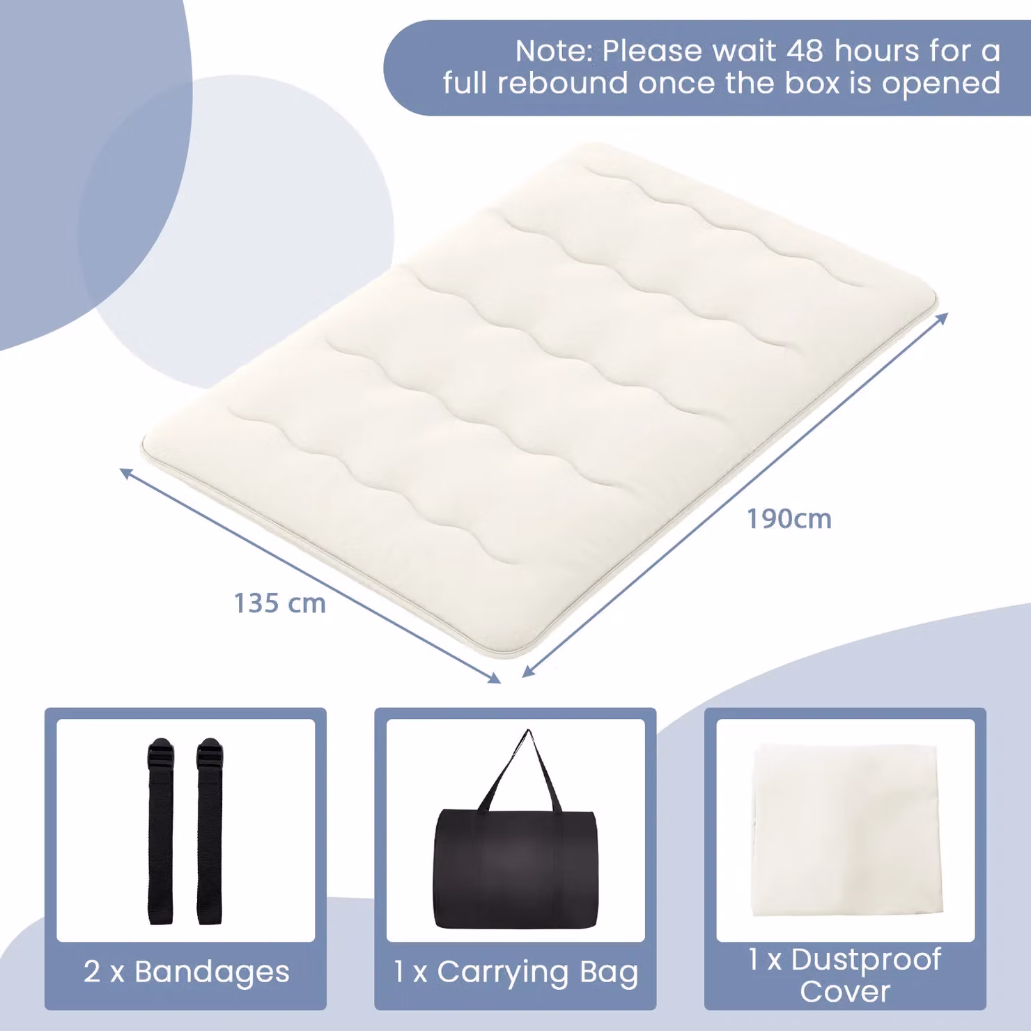 Costway Foldable Tatami Mat Floor Futon Mattress with Washable Cover in Beige – 2