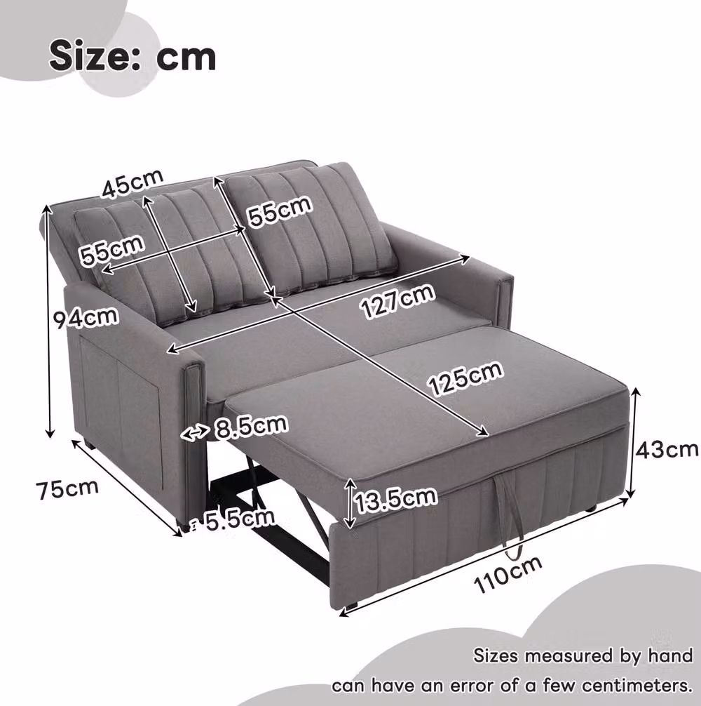 STILVORA Click Clack Sofa Bed with Scatter Cushions in Grey – 2