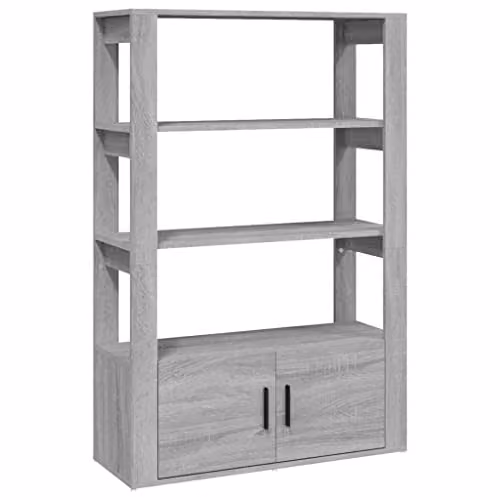 vidaXL Grey Sonoma Sideboard in Engineered Wood W/D/H: 80 x 30 x 119.5 cm