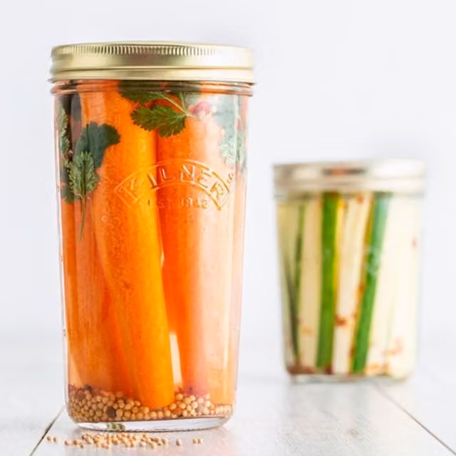 Kilner Set of 6 Wide Mouth Glass Preserve and Pickling Jars with Screw Tops, 0.5 l Each, Clear