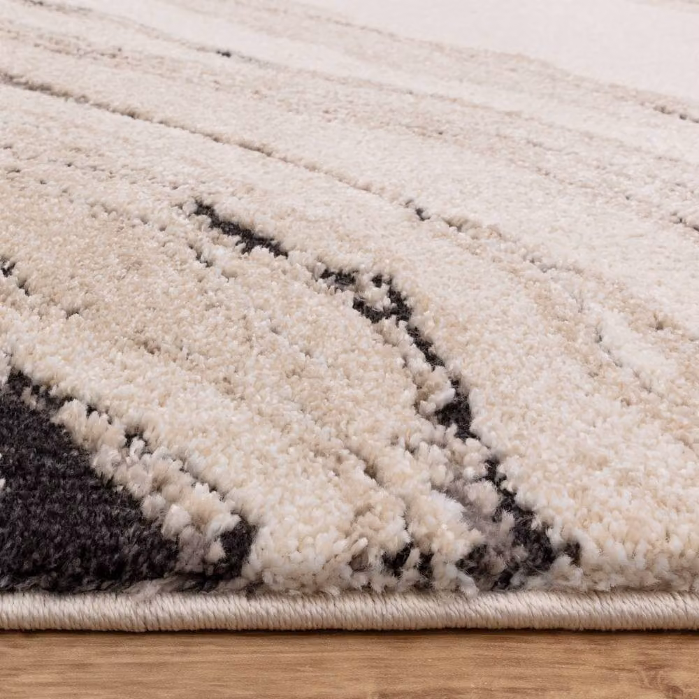 The Rug Shop UK Modern Abstract Polypropylene Easy Care Area Rug in Beige, W: 200 cm, D: 290 cm – 3