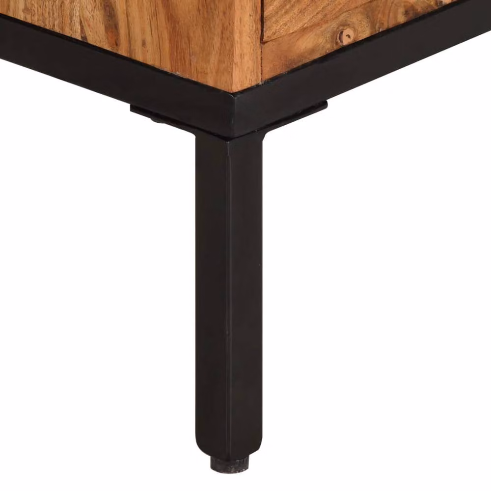Berkfield Home Industrial Acacia Wood TV Cabinet in Honey Brown and Grey, W/D/H: 110 x 30 x 50 cm – 4
