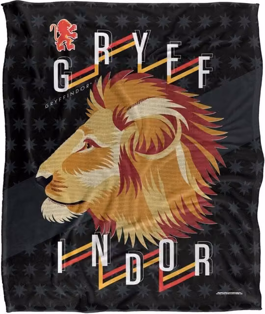 Neo Industries Harry Potter Gryffindor Super Soft Fleece Throw Blanket, White, W/D/H: 152 x 127 cm – 1