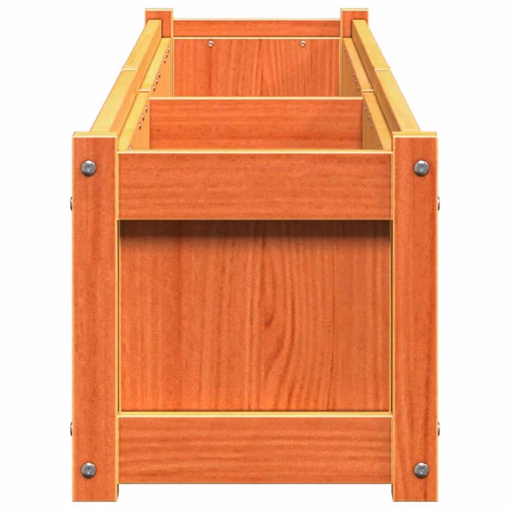 Berkfield Home Beautiful Garden Planter in Wax Brown, Solid Wood Pine, W: 180 cm, D: 31 cm, H: 31 cm – 3