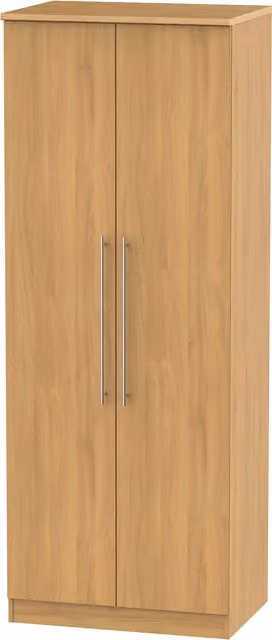 Ready Assembled 2 U Carlton Tall Double Hanging Wardrobe in Natural