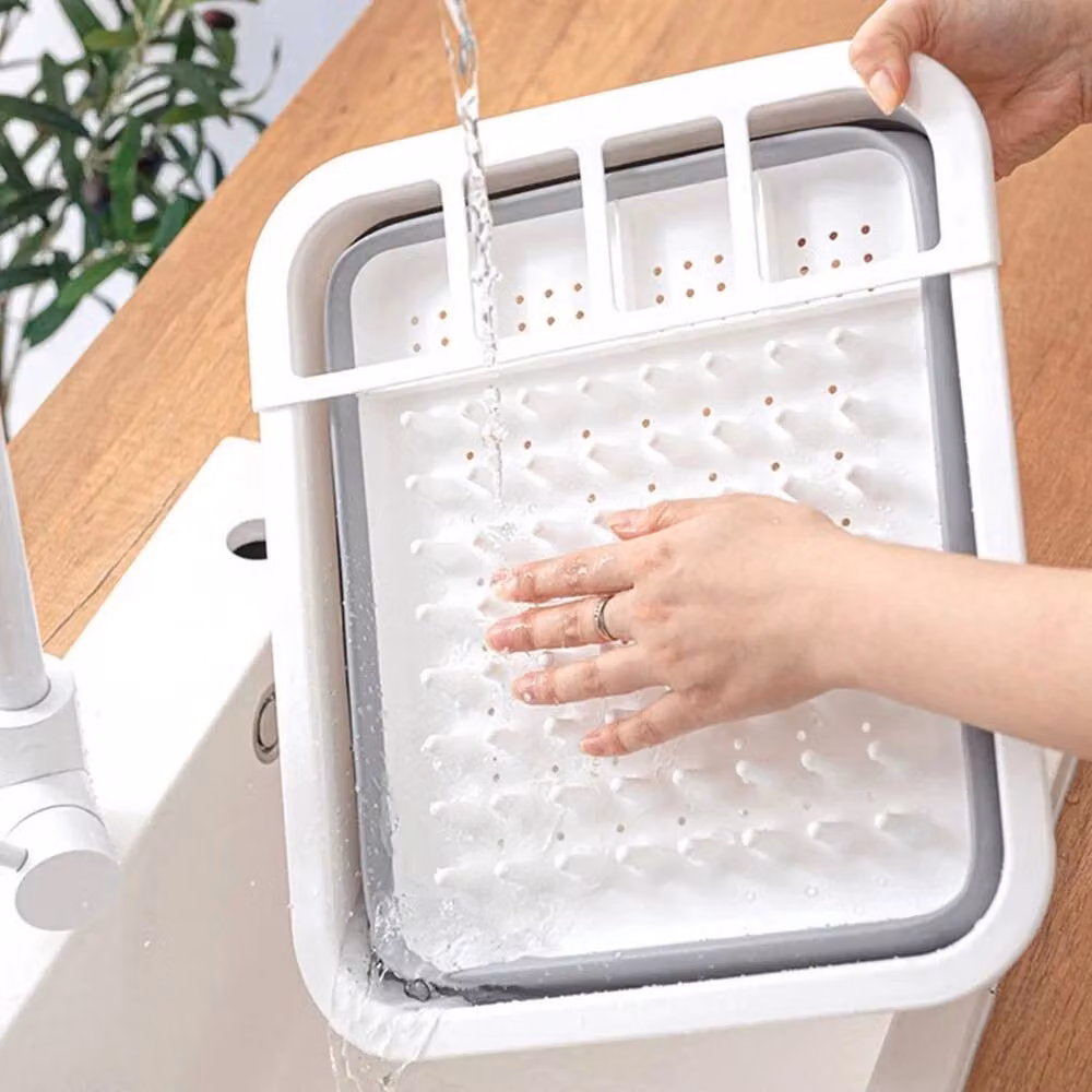 EONLION 3-Piece Folding Dish Drainer and Plate Drying Rack in Grey, Width: 100 cm – 2