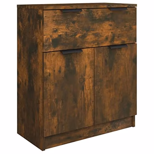 vidaXL 3 Piece Sideboard Set in Brown Smoked Oak Engineered Wood – 3