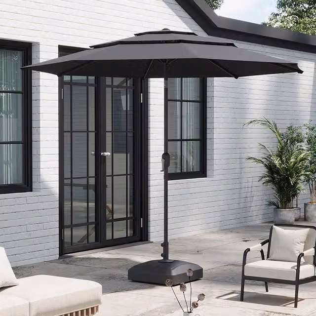 Breeins 3 Tier Cantilever Parasol with Fillable Base in Dark Grey