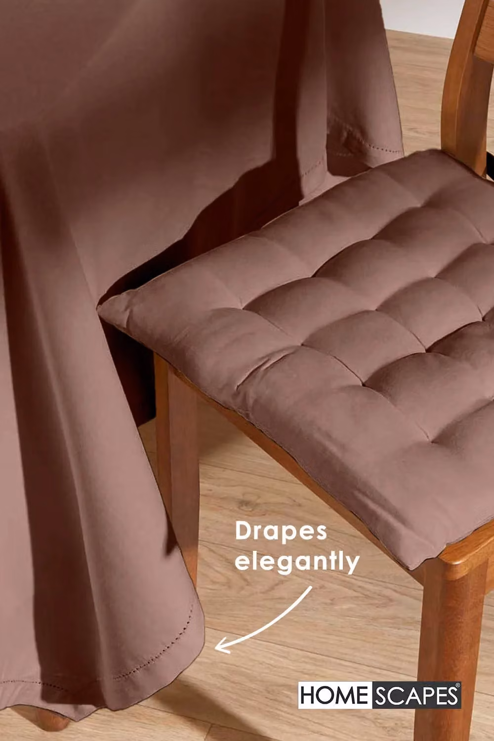 Homescapes Plain Cotton Tablecloth in Brown, W x W: 137 x 137 cm – 4