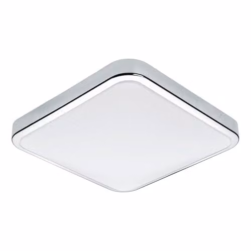 Eglo Manilva LED Bathroom Ceiling Light, Chrome and White, IP44