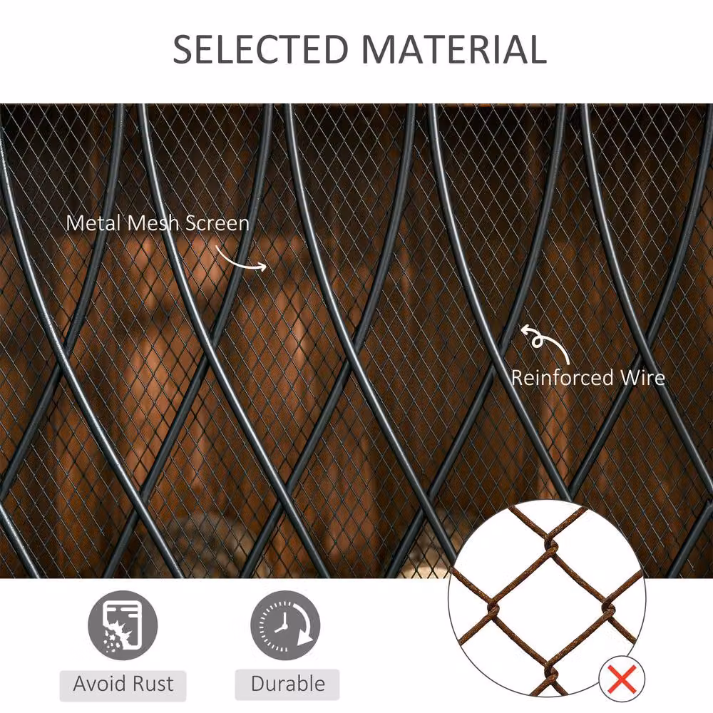 STILVORA 3-Panel Mesh Fireplace Screen in Black, W/H: 126 x 80 cm – 4