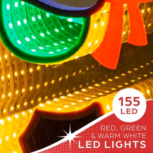 The Christmas Workshop Reindeer Infinity LED Double-Sided Multi-Coloured Christmas Light, Height: 28 cm – 5