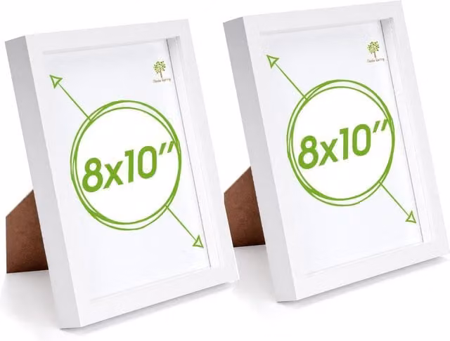 Nicola Spring White 3D Box Photo Frames with White Spacer, Pack of 2, W/H: 20.32 x 25.4 cm