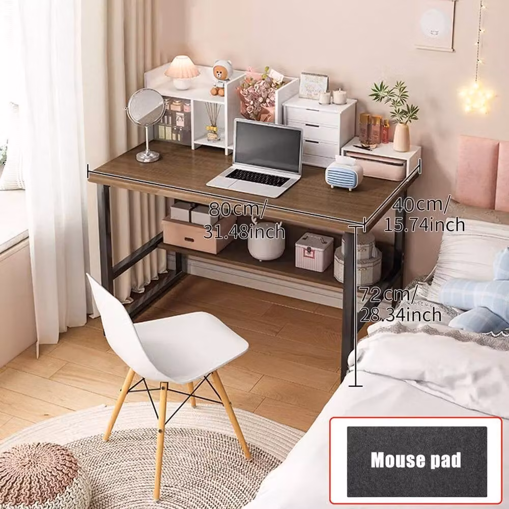 EONLION Brown Home Office Computer and Writing Desk, W/D/H: 120 x 40 x 72 cm – 2